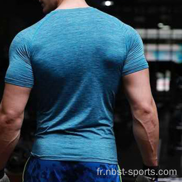 T-shirt respirant en polyester Sports GYM Workout pour hommes